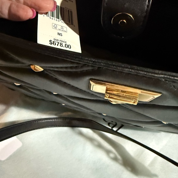 Michael Kors Serena Large Shoulder Bag Black Gold Tone Hardware New! Retail $678 - Picture 12 of 14